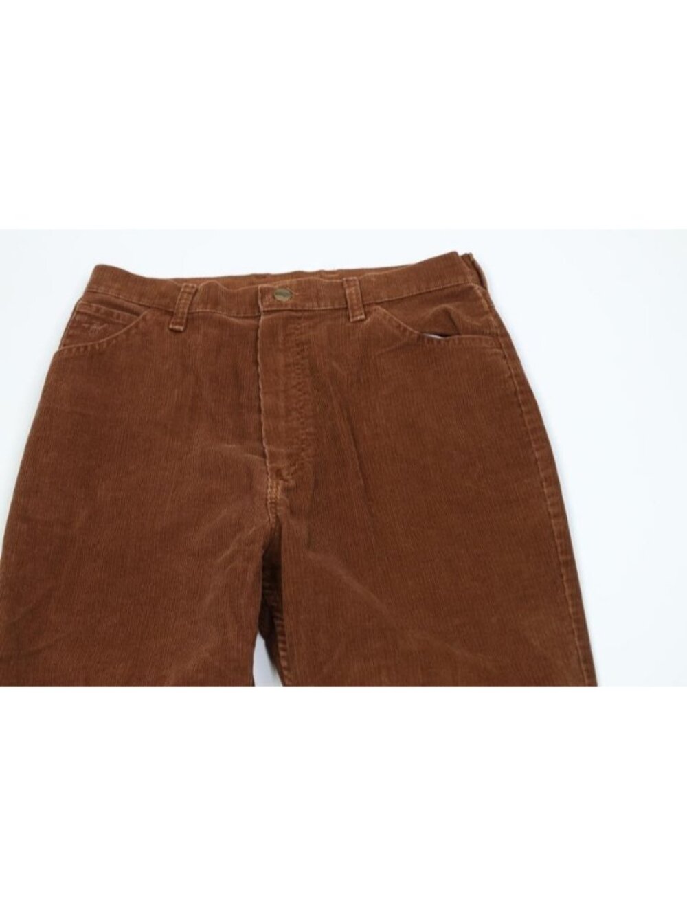 Vintage 70s Wrangler Womens 16 Faded Flared Wide Leg Corduroy Pants Brown USA - Picture 2 of 12